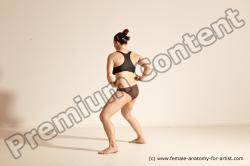 Underwear Martial art Woman White Moving poses Average long colored Dynamic poses Academic